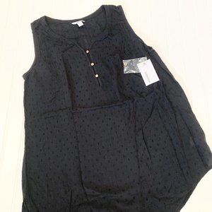 NWT Womens Sonoma Black Textured Tank Size Small